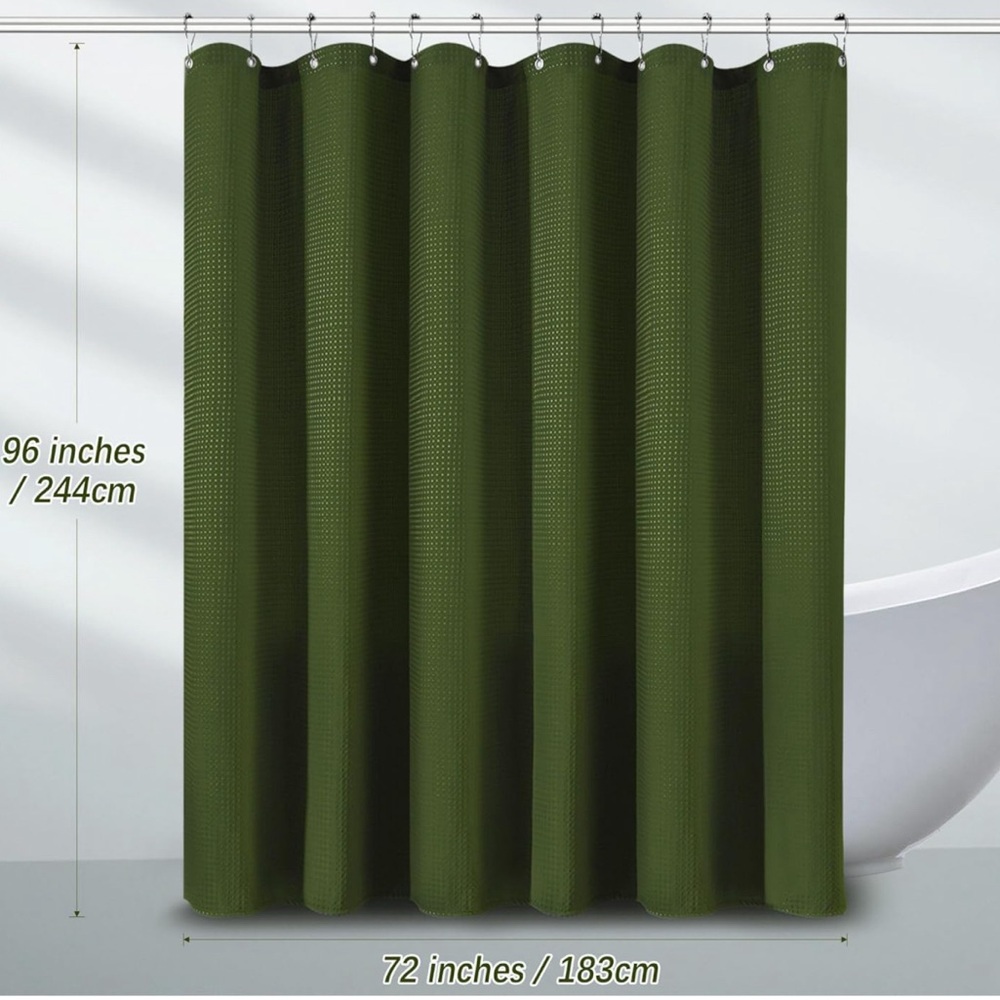 Hotel Quality Water Repellent Modern Shower Curtain 72Wx96H